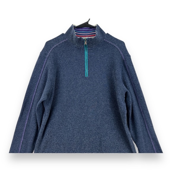 Robert Graham Men’s Quarter Zip Pullover Classic Fit Size L - Picture 3 of 11